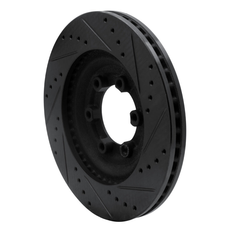 R1 Concepts R1 12-18 Chevrolet Colorado Front Left Drilled & Slotted Black Brake Rotor