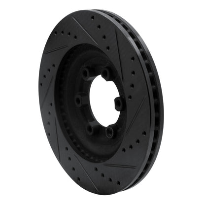 R1 Concepts R1 12-18 Chevrolet Colorado Front Left Drilled & Slotted Black Brake Rotor