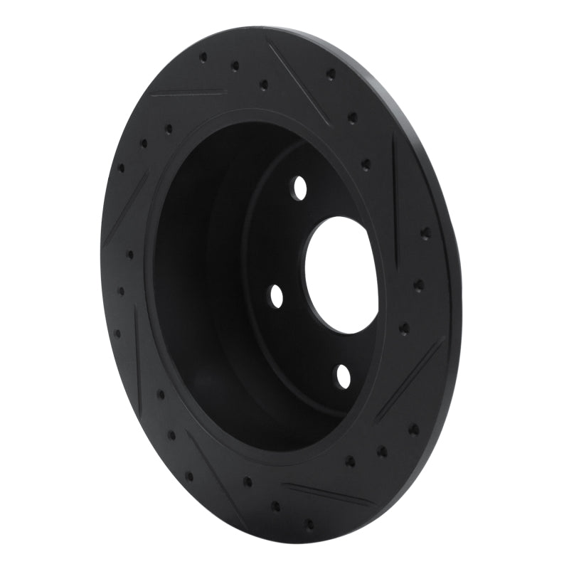R1 Concepts R1 99-04 Jeep Grand Cherokee Rear Left Drilled & Slotted Black Brake Rotor
