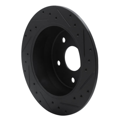 R1 Concepts R1 99-04 Jeep Grand Cherokee Rear Left Drilled & Slotted Black Brake Rotor