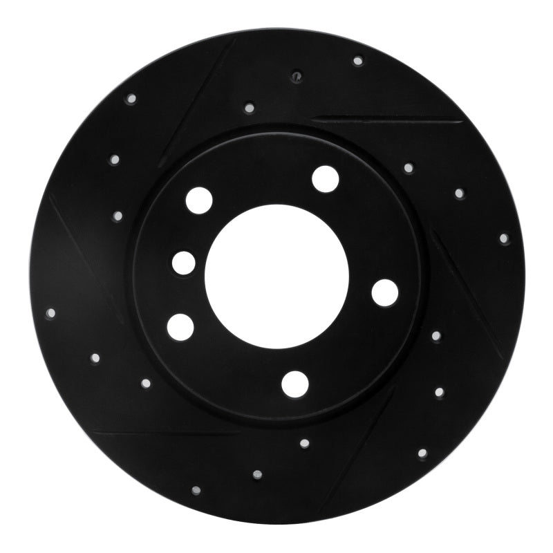 R1 Concepts R1 95-98 BMW Z3 Front Left Drilled & Slotted Black Brake Rotor