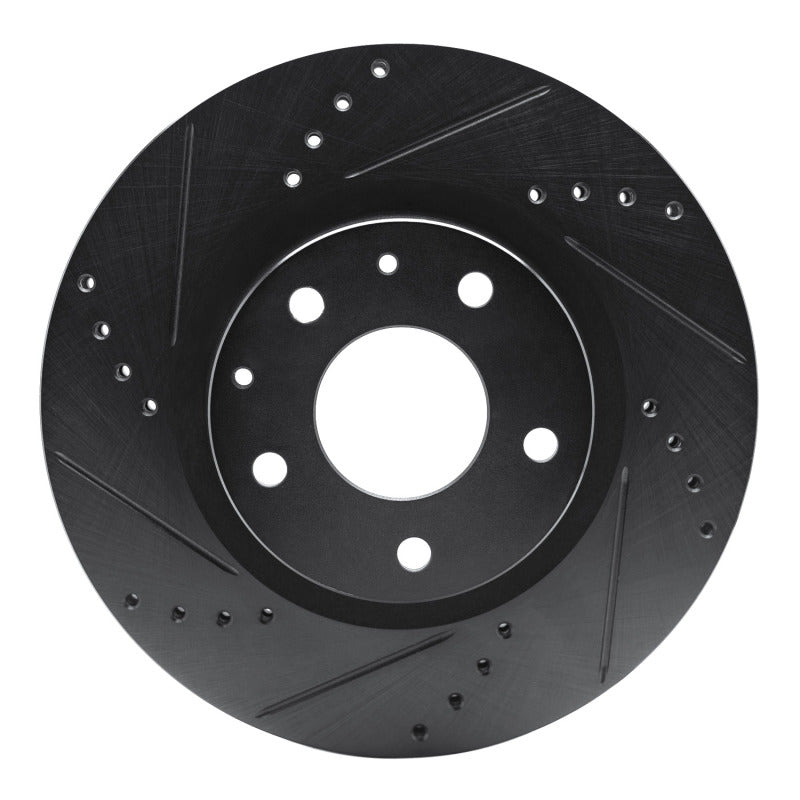 R1 Concepts R1 19-25 Mazda CX-30 Front Left Drilled & Slotted Black Brake Rotor