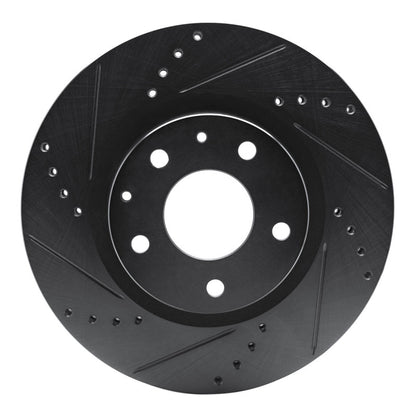 R1 Concepts R1 19-25 Mazda CX-30 Front Left Drilled & Slotted Black Brake Rotor