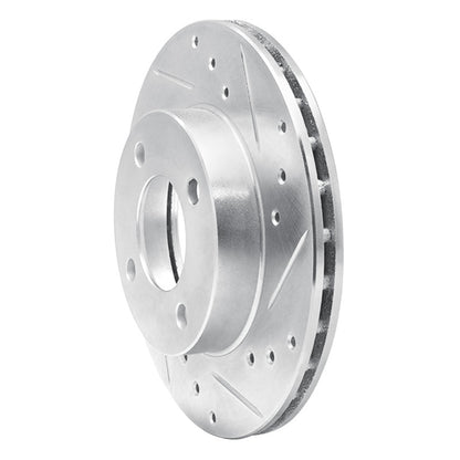 R1 Concepts R1 92-00 Dodge COLT Front Right Drilled & Slotted Silver Brake Rotor