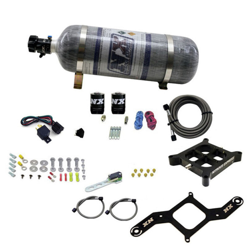 Nitrous Express 4150 Single Entry Billet Crossbar Nitrous Plate Kit (50-300HP) w/Composite Bottle
