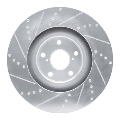R1 Concepts R1 09-11 Lexus IS350 Left Front Drilled & Slotted Silver Brake Rotor