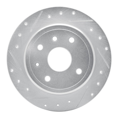 R1 Concepts R1 04-10 Chevrolet Epica (USA/Canada) Rear Left Drilled & Slotted Silver Brake Rotor