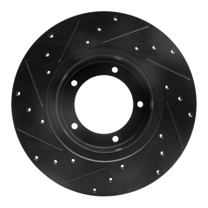 R1 Concepts R1 74-99 Land Rover Defender 110 Front Right Drilled & Slotted Black Brake Rotor