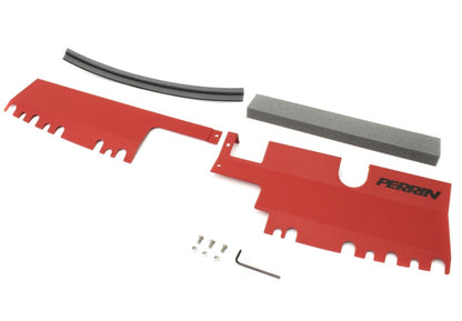 Perrin Performance PERRIN 15-21 Subaru WRX/STI Radiator Shroud (With OEM Intake Scoop) - Red