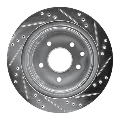 R1 Concepts R1 02-25 Infiniti G35 Rear Left Drilled & Slotted Silver Brake Rotor