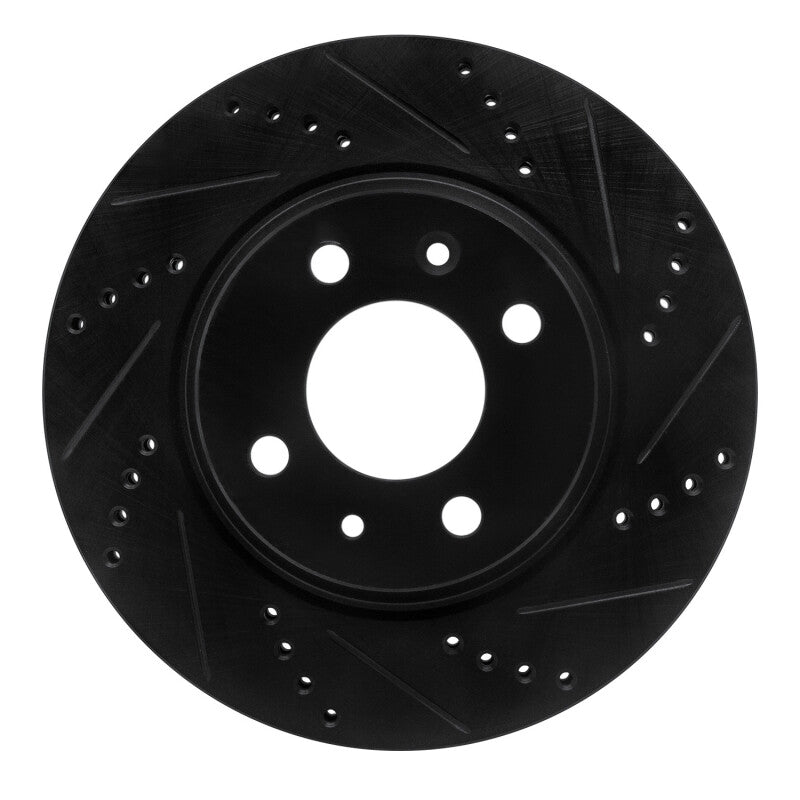 R1 Concepts R1 86-86 Saab 9000 Front Right Drilled & Slotted Black Brake Rotor