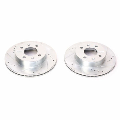 PowerStop Power Stop 03-05 Hyundai Accent Front Evolution Drilled & Slotted Rotors - Pair