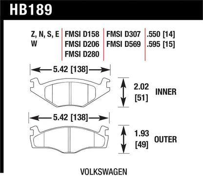Hawk Performance Hawk Blue 9012 Brake Pads Volkswagen