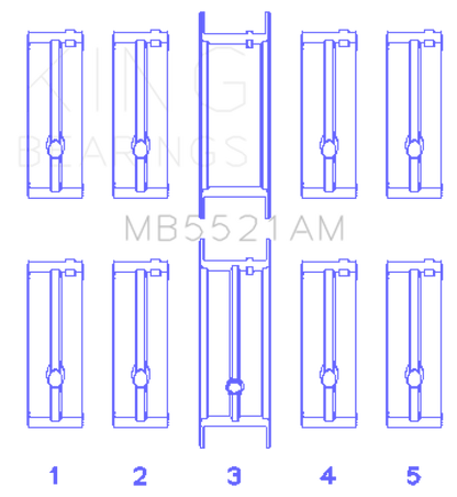 King Engine Bearings Chrysler 2.2L Main Bearing Set