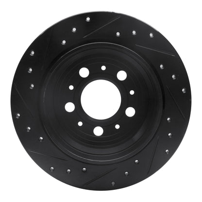 R1 Concepts R1 99-09 Volvo V70 Rear Right Drilled & Slotted Black Brake Rotor