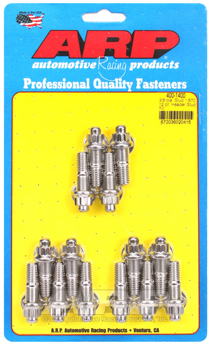 ARP 3/8 x .750 SS 12pt header stud kit