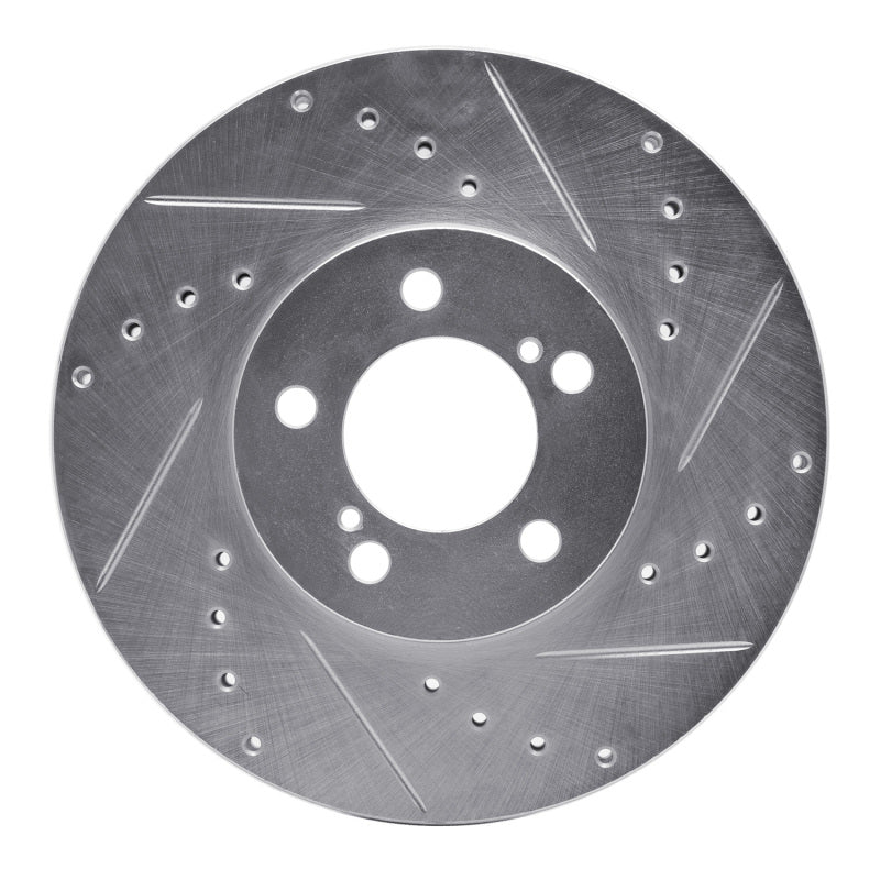 R1 Concepts R1 93-07 Ford Taurus SHO Front Right Drilled & Slotted Silver Brake Rotor
