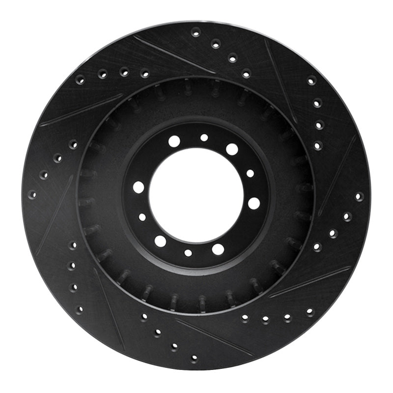 R1 Concepts R1 98-04 Mitsubishi Montero Front Left Drilled & Slotted Black Brake Rotor