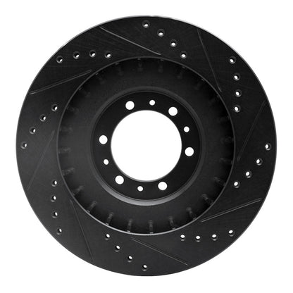 R1 Concepts R1 98-04 Mitsubishi Montero Front Left Drilled & Slotted Black Brake Rotor
