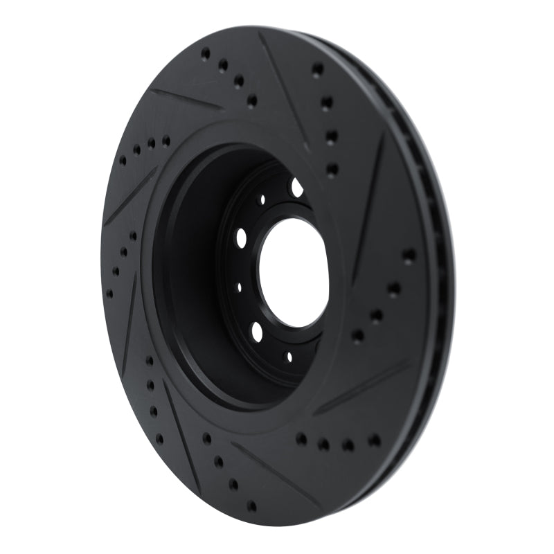 R1 Concepts R1 82-92 Volvo 940 Front Left Drilled & Slotted Black Brake Rotor