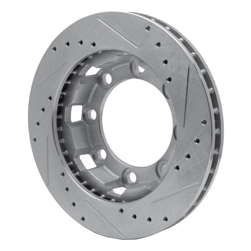 R1 Concepts R1 71-91 Chevrolet K20 Pickup Front Left Drilled & Slotted Silver Brake Rotor