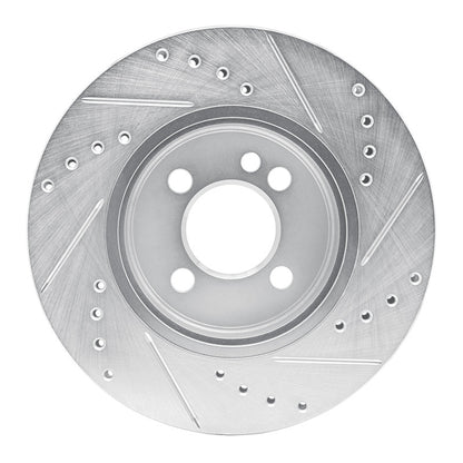 R1 Concepts R1 07-15 Mini Cooper Clubman Front Left Drilled & Slotted Silver Brake Rotor