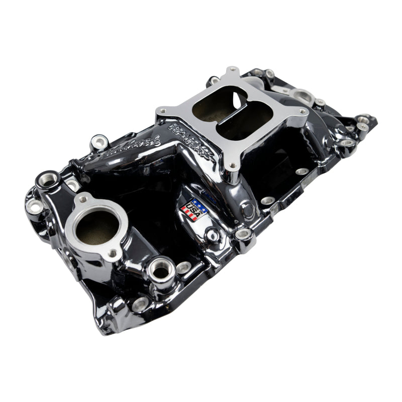Edelbrock RPM Air-Gap Intake Manifold for Big-Block Chevy Oval Port - Black Plasma Finish
