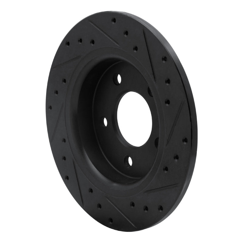 R1 Concepts R1 04-13 Mazda 3 Rear Left Drilled & Slotted Black Brake Rotor