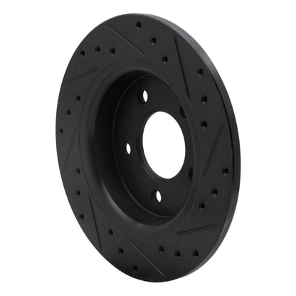 R1 Concepts R1 04-13 Mazda 3 Rear Left Drilled & Slotted Black Brake Rotor