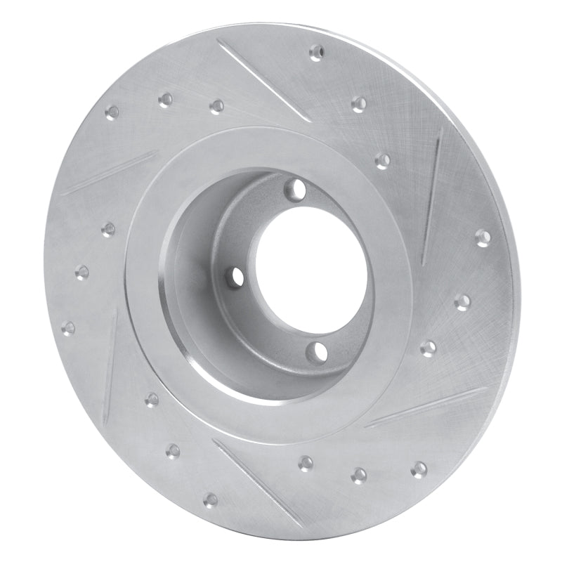 R1 Concepts R1 67-76 BMW 1600 Front Left Drilled & Slotted Silver Brake Rotor