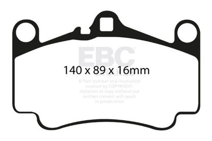 EBC Racing 03-05 Porsche 911 (996) Carrera 4S 3.6L (Cast Iron Rotor Only) RP-X Front Brake Pads