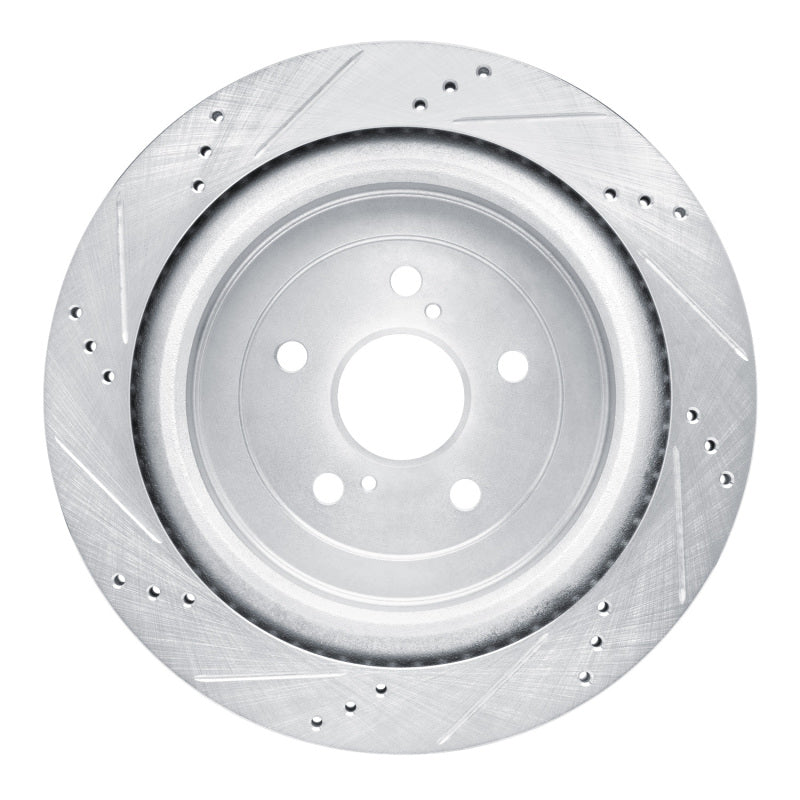 R1 Concepts R1 16-22 Lexus RX350 Rear Right Drilled & Slotted Silver Brake Rotor
