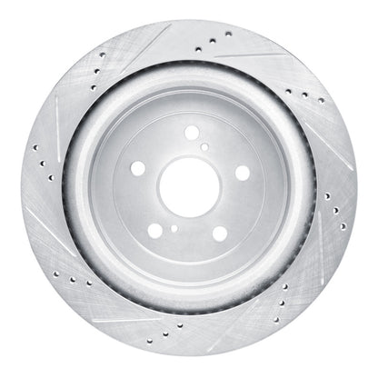 R1 Concepts R1 16-22 Lexus RX350 Rear Right Drilled & Slotted Silver Brake Rotor