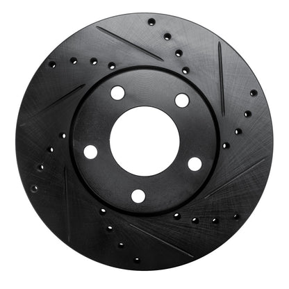 R1 Concepts R1 04-13 Mazda 3 Front Right Drilled & Slotted Black Brake Rotor