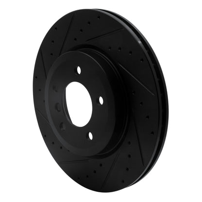 R1 Concepts R1 01-08 BMW 330I Front Left Drilled & Slotted Black Brake Rotor