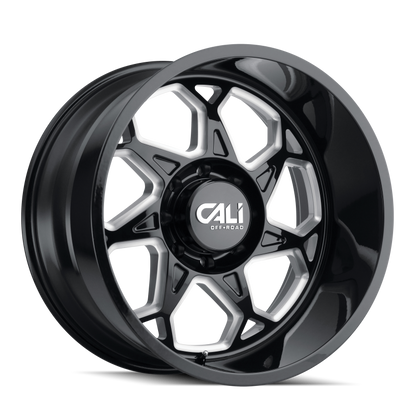 Cali Off-Road 9111 Sevenfold 20x12 / 6x139.7 BP / -51mm Offset / 106mm Hub Gloss Black Milled Wheel