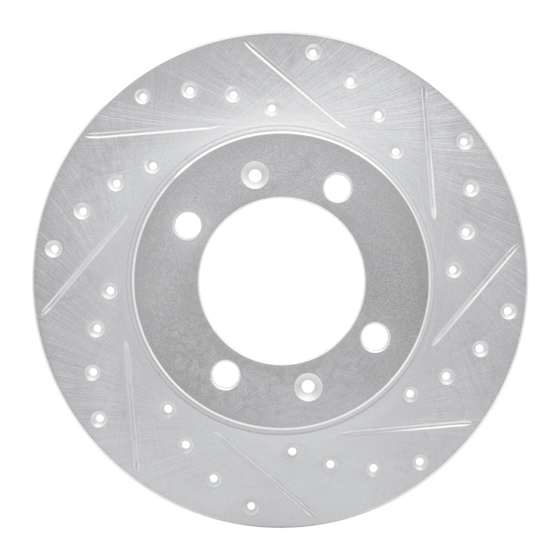 R1 Concepts R1 1981-1987 Saab 900 Front Right Drilled & Slotted Silver Brake Rotor