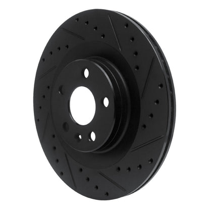 R1 Concepts R1 16-26 Volvo S60 Rear Right Drilled & Slotted Black Brake Rotor