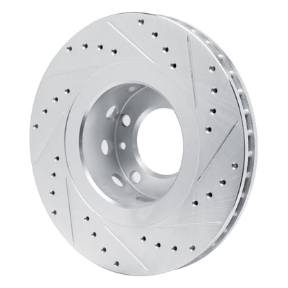 R1 Concepts R1 87-88 BMW M5 Front Right Drilled & Slotted Silver Brake Rotor
