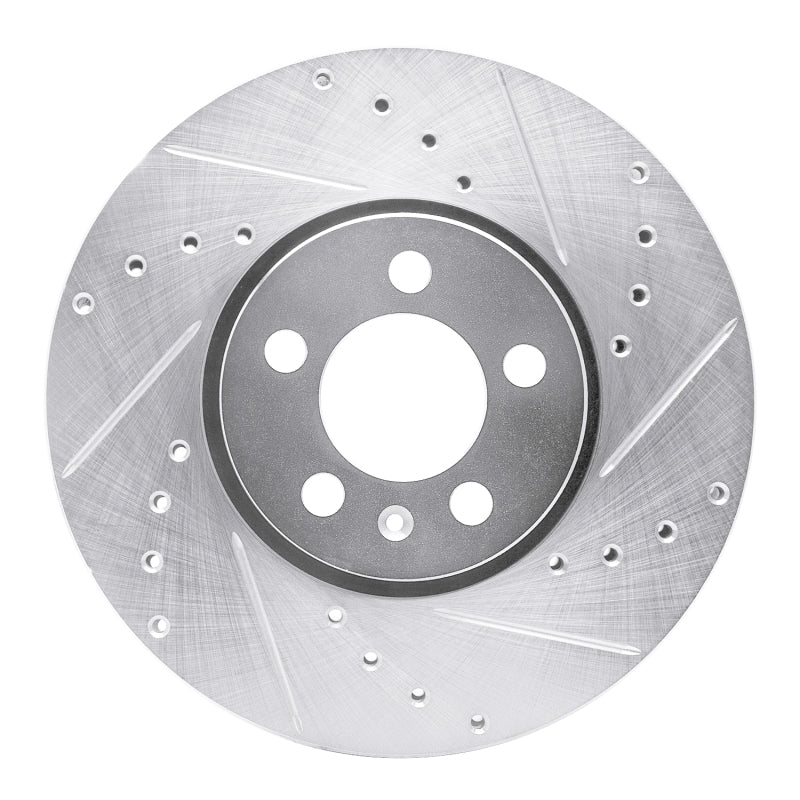 R1 Concepts R1 98-18 Audi A1 (Mexico) Front Right Drilled & Slotted Silver Brake Rotor