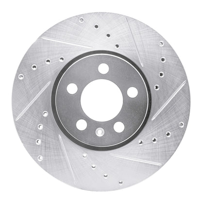 R1 Concepts R1 98-18 Audi A1 (Mexico) Front Right Drilled & Slotted Silver Brake Rotor