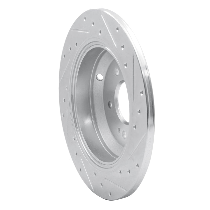 R1 Concepts R1 18-23 Genesis G70 Rear Left Drilled & Slotted Silver Brake Rotor