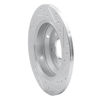 R1 Concepts R1 18-23 Genesis G70 Rear Left Drilled & Slotted Silver Brake Rotor