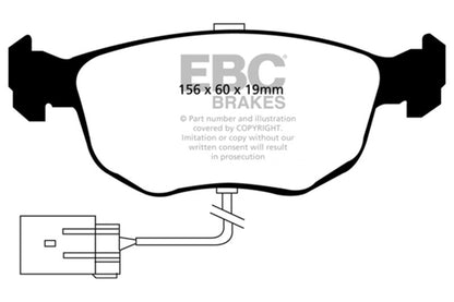 EBC 98-99 Ford Contour 2.5 SVT Yellowstuff Front Brake Pads