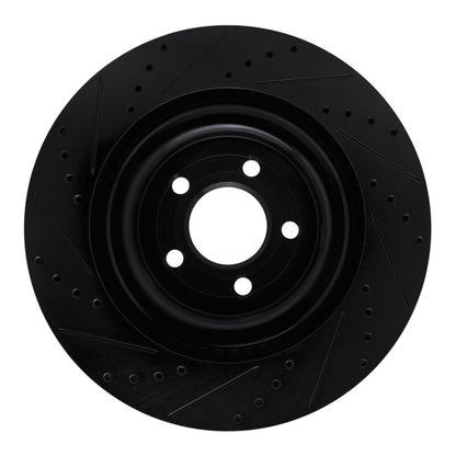 R1 Concepts R1 20-25 Ford Police Interceptor Utility Rear Right Drilled & Slotted Black Brake Rotor