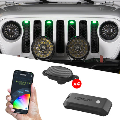 XKGLOW XK Glow XKmax Pre-Runner Style RGBW LED Grill Pods - 4pc