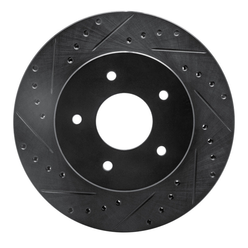 R1 Concepts R1 63-82 Chevrolet Corvette Front Left Drilled & Slotted Black Brake Rotor