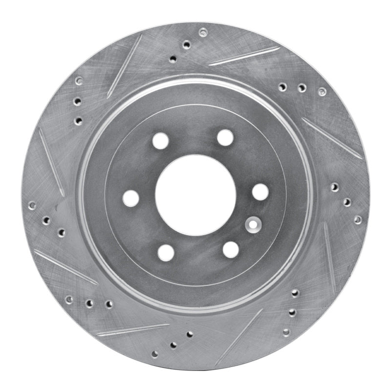 R1 Concepts R1 04-09 Cadillac SRX Rear Left Drilled & Slotted Silver Brake Rotor