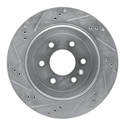 R1 Concepts R1 04-09 Cadillac SRX Rear Left Drilled & Slotted Silver Brake Rotor