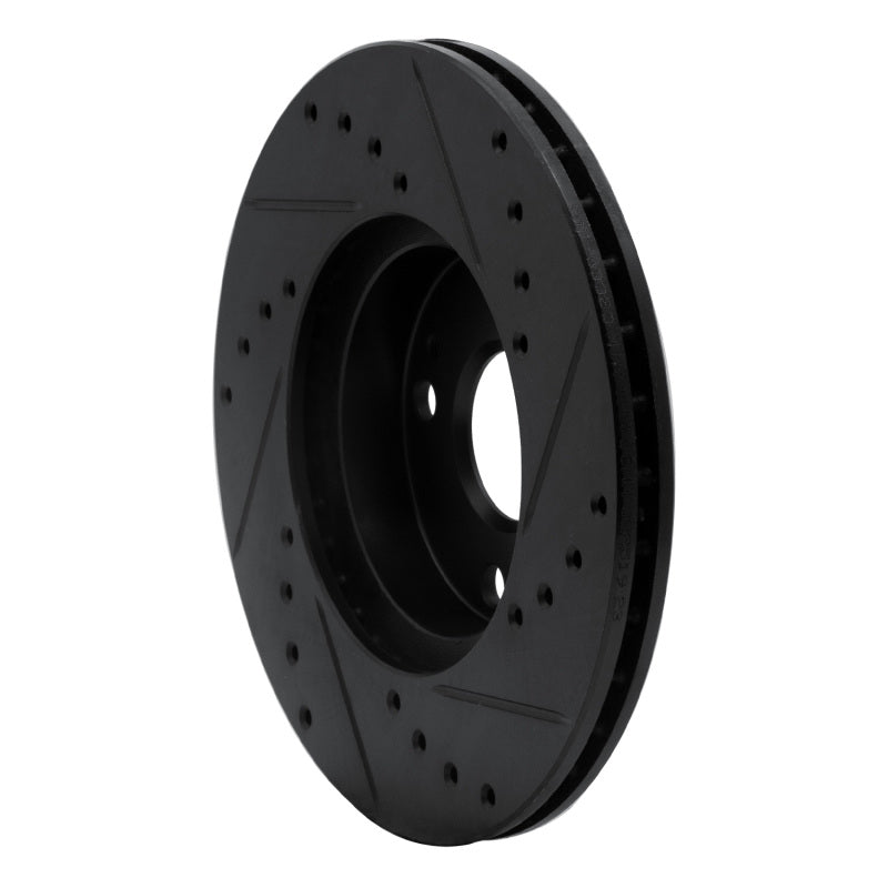 R1 Concepts R1 94-02 Mazda Miata Front Left Drilled & Slotted Black Brake Rotor